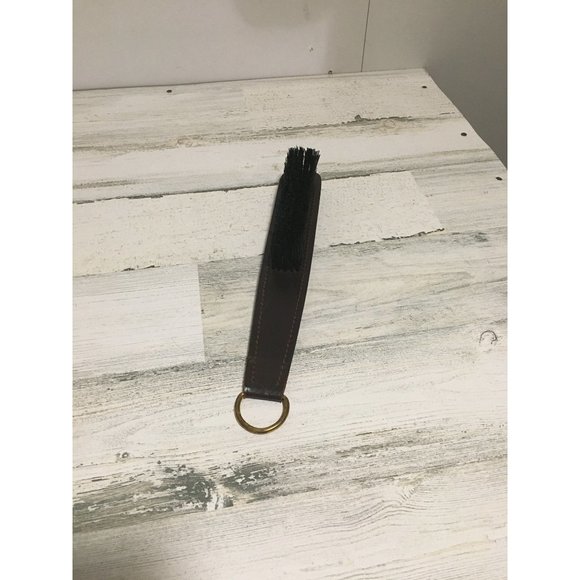 Leather clothes shoe brush with horse head on front - Picture 1 of 4